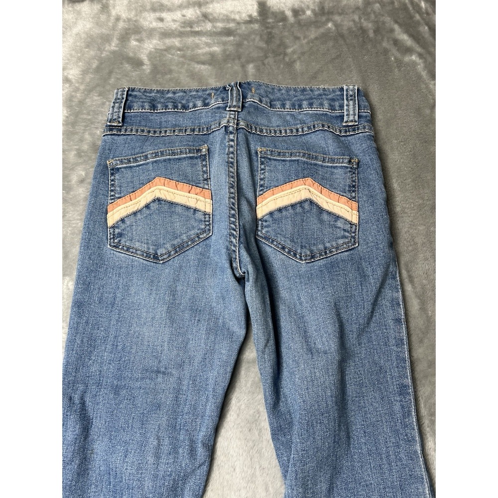 Free People Jeans Women Size 26x29 Retro Le Disco Boho Rainbow Pocket Flare - Picture 10 of 10